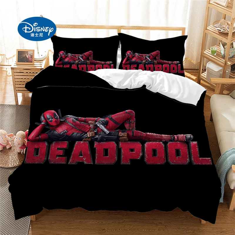 

Комплект постельного белья Disney Deadpool 3D, пододеяльник, одеяло, двойной, Королевский, односпальный, двухспальный, подарок для мальчика