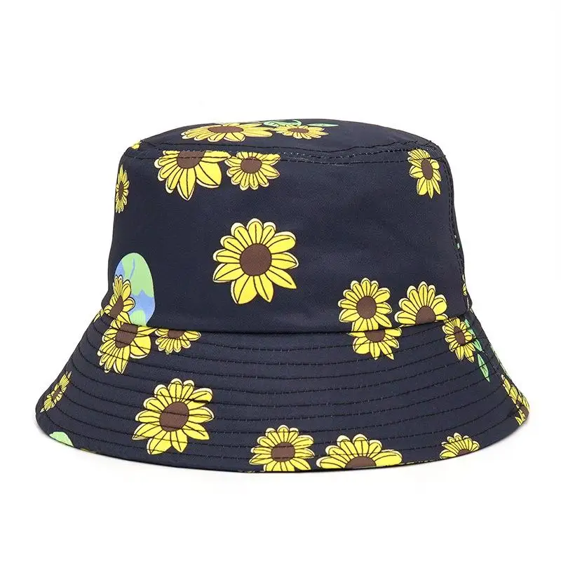 

Панама из 2021 хлопка с принтом подсолнухов для мужчин и женщин, 369