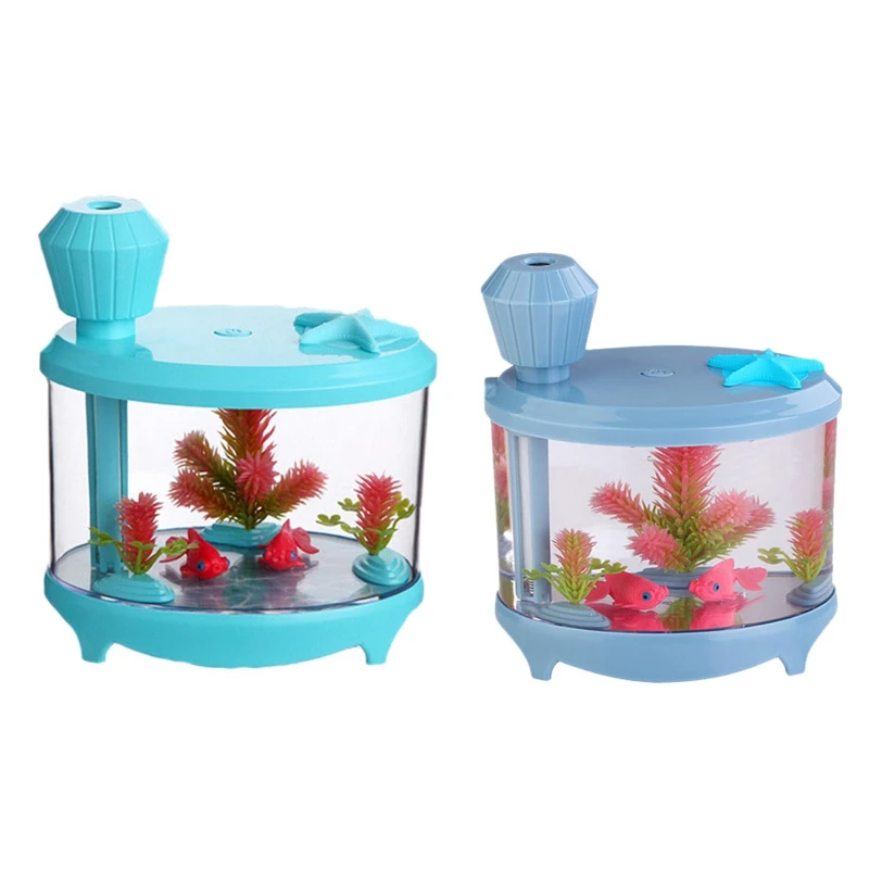 

Fish Tank Air Humidifier 460Ml Aroma Oil Diffuser Night Light Mist Maker for Home Office