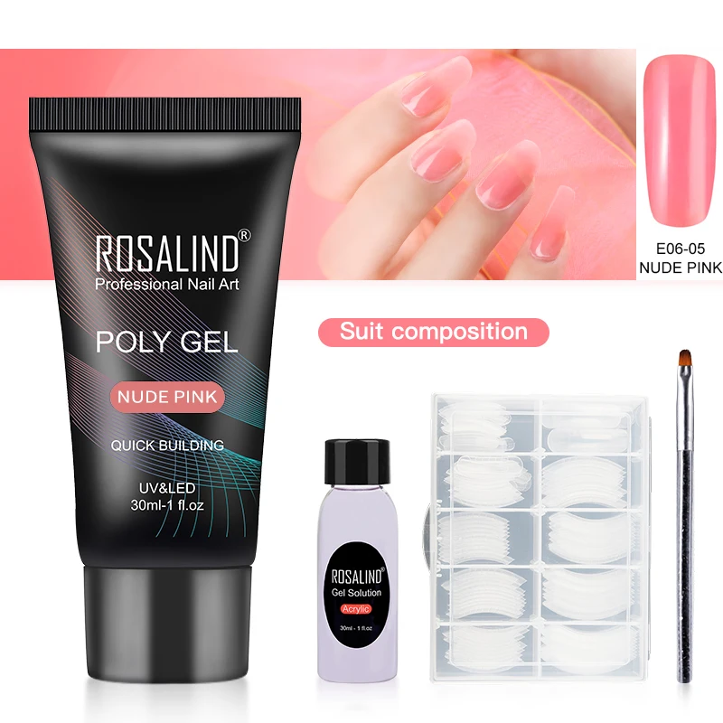 RE-2GELS2TOOLS-14 ROSALIND поли набор гель-лаков для ногтей для дизайна ногтей расширение строительный гель для маникюра полигель набор для ногтей лак - Цвет: RE-2GELS2TOOLS-14