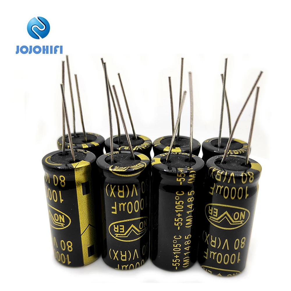 

4 / 8 / 12 / 16 / 20pcs 1000uF 80V 18mmx35.5mm Fever NOVER Gold HIFI Electrolytic Capacitors for Audio Capacitor Amplifier Board
