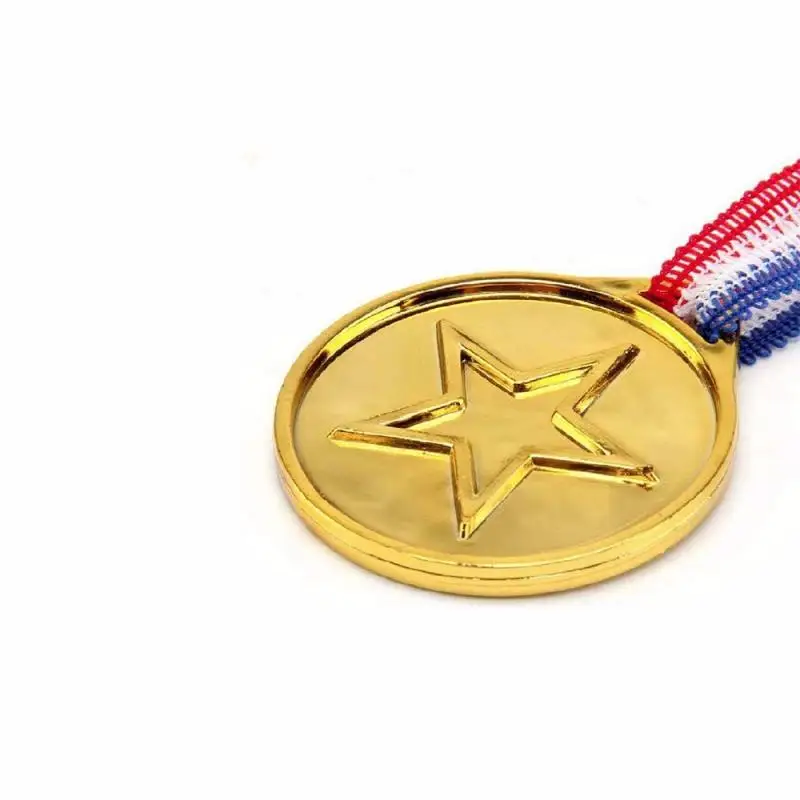 

1/5/10pcs Gold Plastic Children Winners Medals Sports Day Winner Party Bag Awards Encourage Learning For Children Photo Props