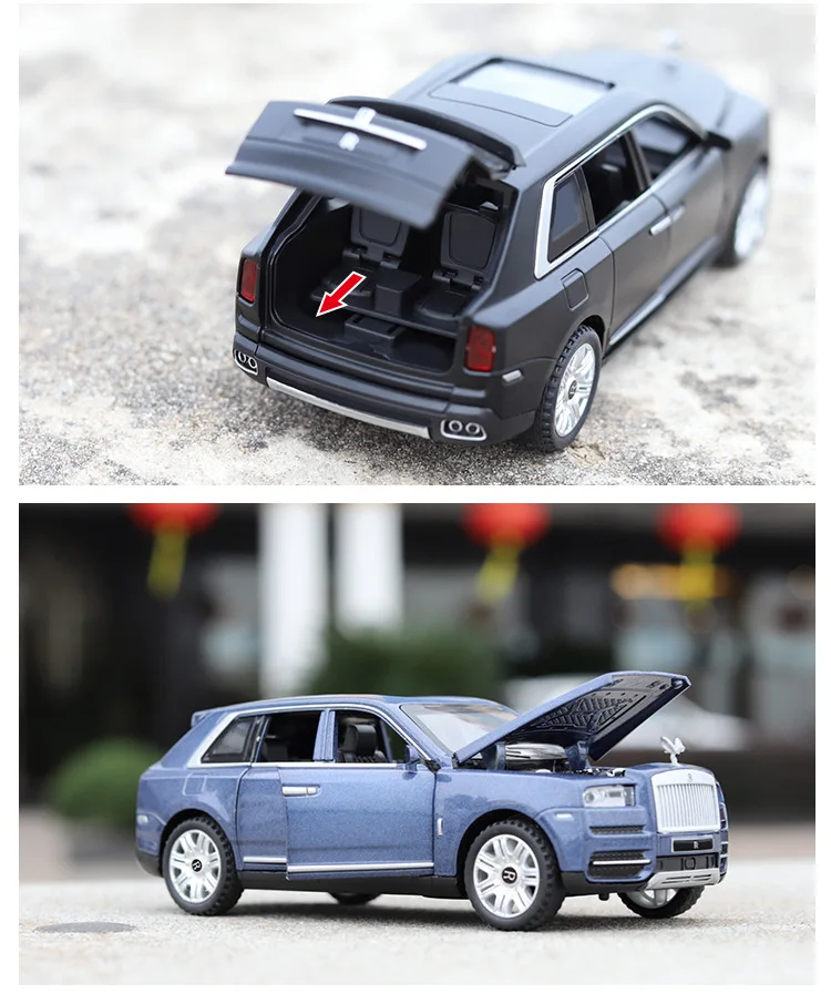 Zhenwei Rolls Royce Cullinan модели внедорожник, отлитый под давлением спортивный автомобиль модель оттяните назад автомобиль Звук Свет 6 дверь открытая Игрушечная машина