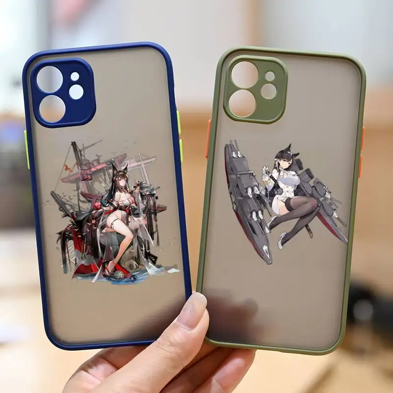

Azur Lane Phone Case For iPhone 12 11 Mini Pro XR XS Max 7 8 Plus X Matte transparent Back Cover
