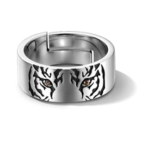 new retro gothic punk male open ring domineering tiger hip hop ring male motorcycle gift jewelry