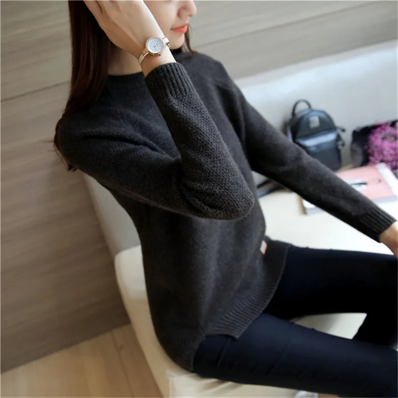 

2021 Women Sweaters And Pullovers Autumn Winter Long Sleeve Pull Femme Solid Pullover Female Casual Short Knitted Sweater