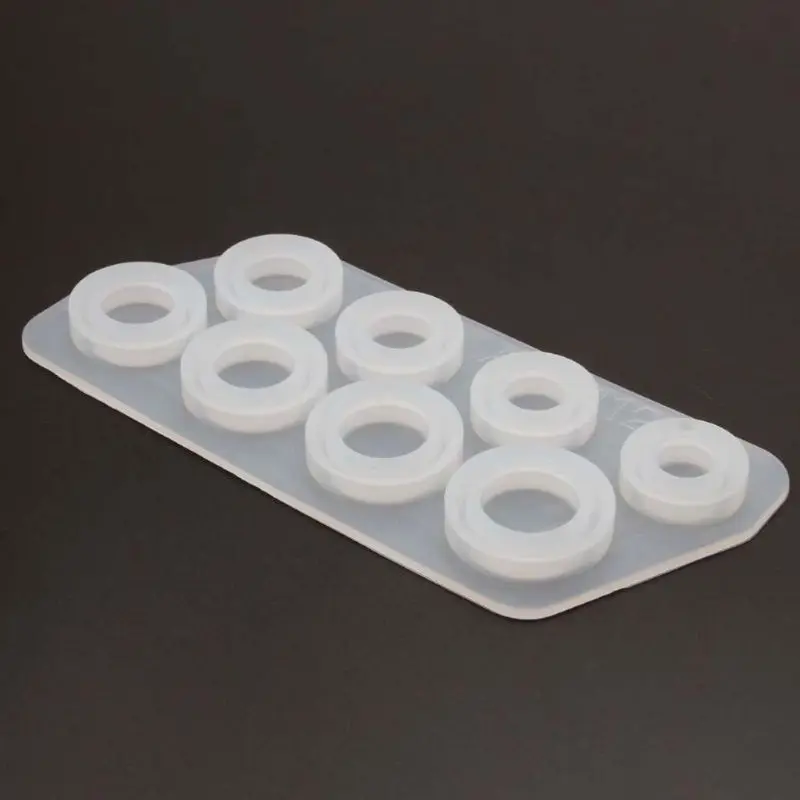 

28Pcs Assorted Sizes Ring Silicone Resin Mold Jewelry Making Tools US Size 5-12 Including 20Pcs Ring Filling Material