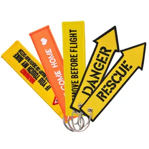 Удалить перед полетом брелок ювелирные изделия вышивка опасность брелок для авиации подарки багажная бирка модные желтые брелки