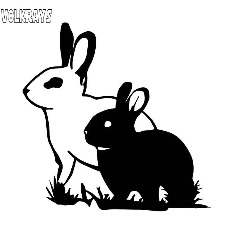 Забавная Автомобильная наклейка Volkrays аксессуары в виде кролика пара
