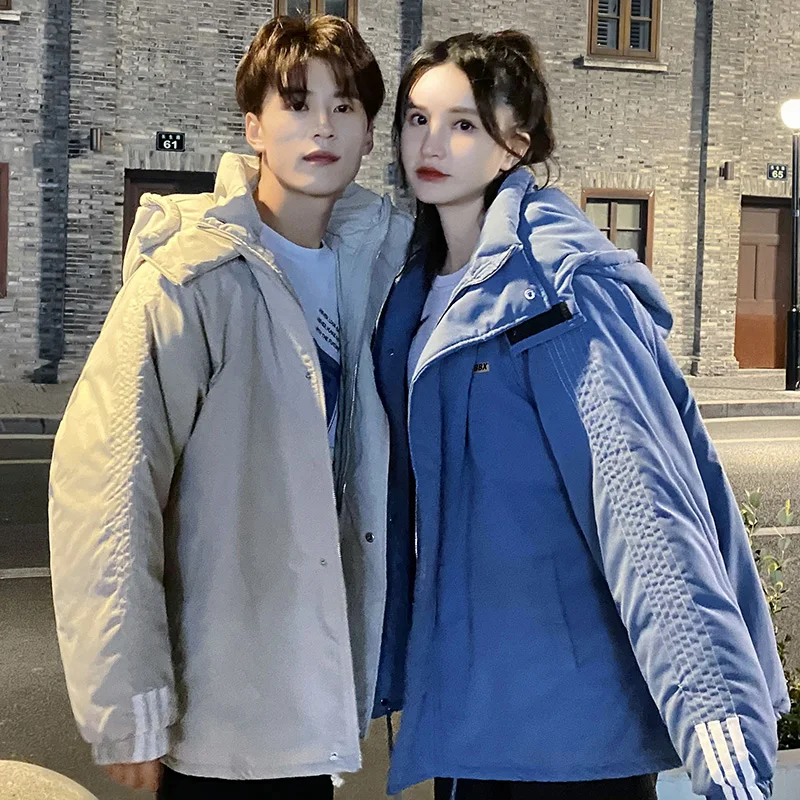 Brand New 2021 Thick Warm Men Winter Jacket Parka Casual Loose Harajuku Mens Oversized Parkas Coats Hooded Print  FashionClothes