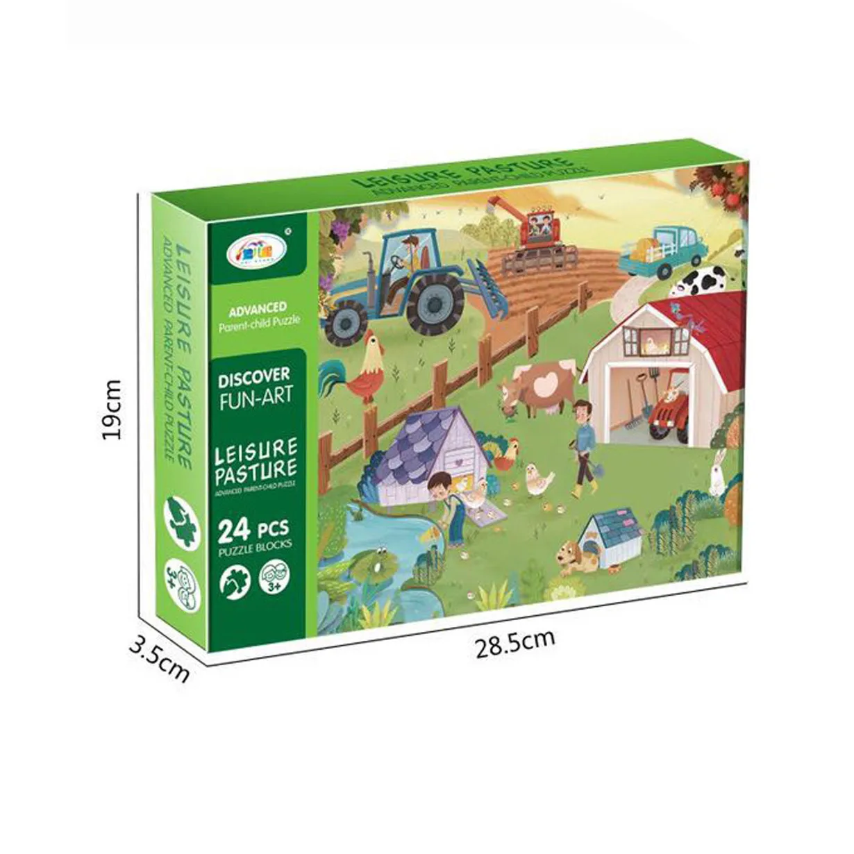 

40# 24 Pcs Children's Educational Toys Intelligence Early Education Puzzles Happy Farm Planet Puzzles Children's Holiday Gifts