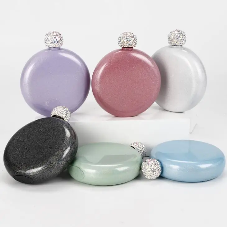 304 нержавеющая сталь фляга роскошный круглый винный горшок со стразами крышка