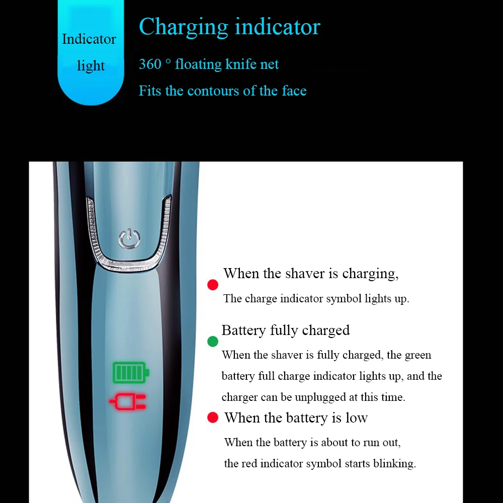 

Electric Facial Shaver 3D Floating Smart USB Rechargeable Wterproof Shaving Beard Trimmer Cutting Machine Electric Razor Shaver