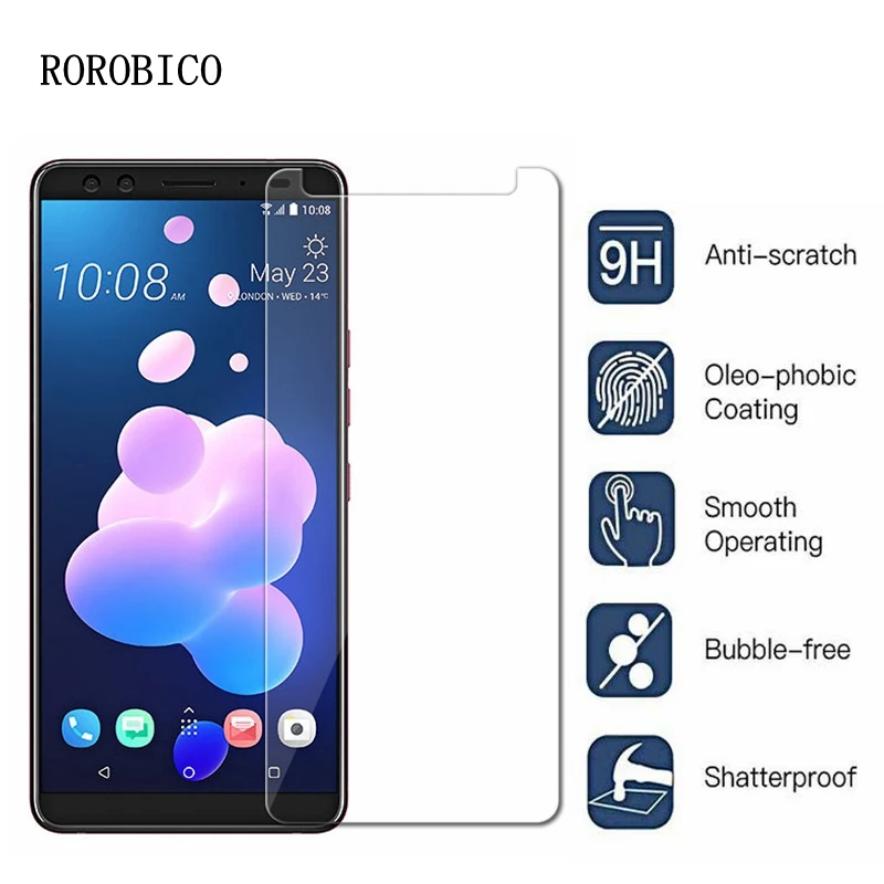 ROROBICO Закаленное стекло для HTC Desire 12 Plus / U12 Lite 12s Протектор экрана Премиум передняя пленка Усиленный чехол на.