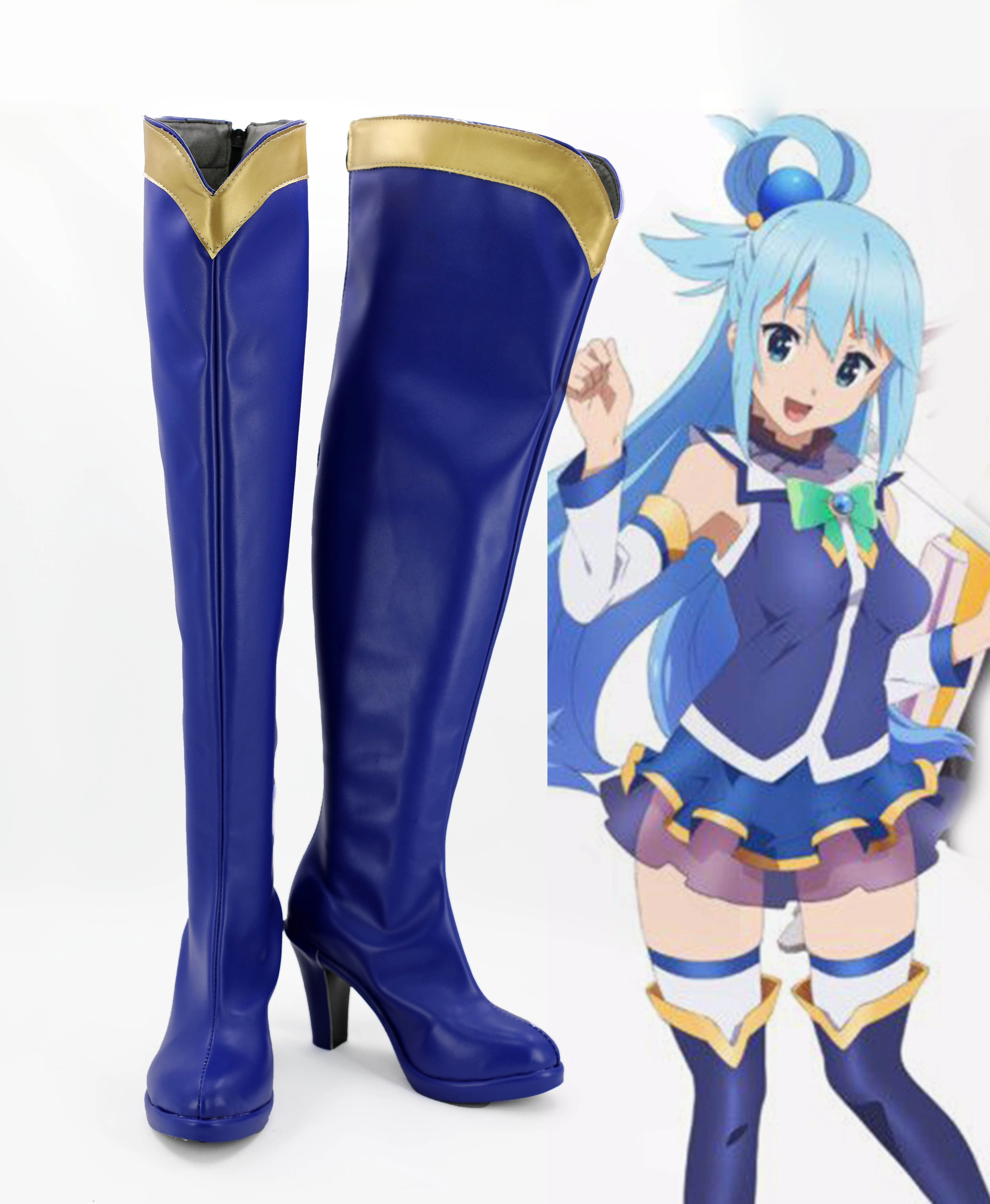 Aqua Shoes Cosplay KonoSuba: Боги благословение этому замечательному миру! Сапоги для косплея