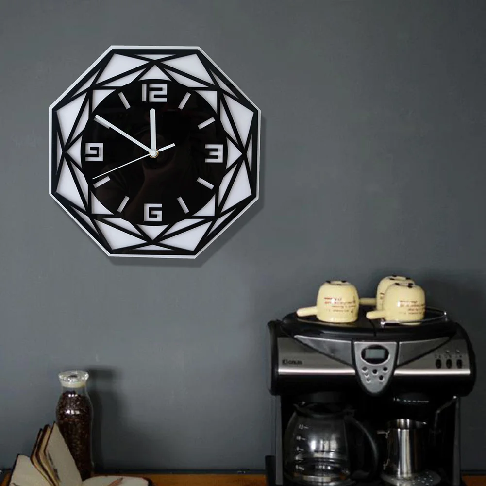 

Simple Acrylic Mirror Geometric Clock Silent Wall Hanging Clocks Room Decoration Home Office Decor Hanging Watches Living Room