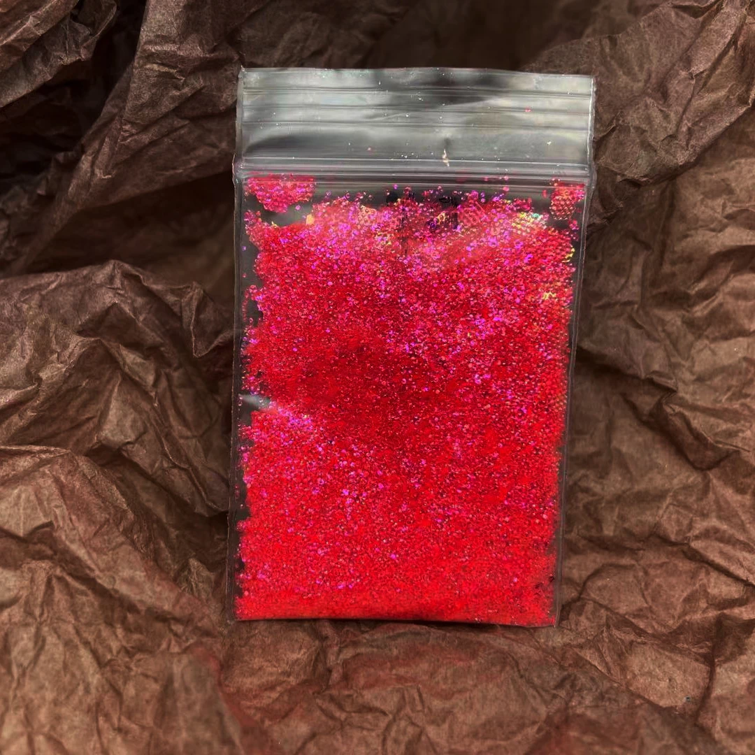 Голографические лазерные неоновые розовые фотообои шестигранной формы