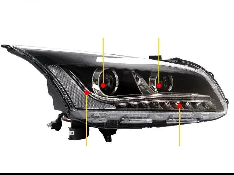 Бегущие Neblineros боковые поворотники Drl наружные Luces Led Para Автомобильные фары в сборе 15 для Chevrolet Cruze