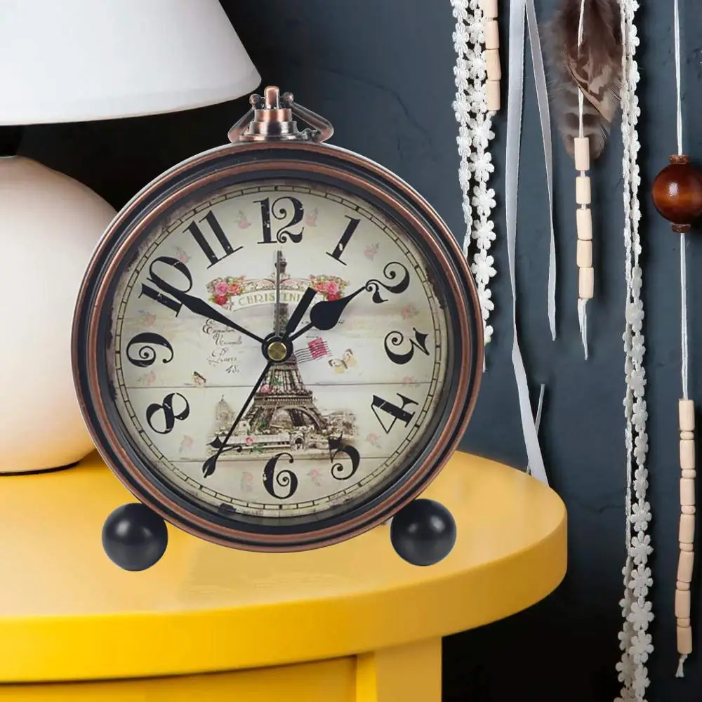 Новые винтажные часы будильник европейские 4 дюймовые Ретро Металлические