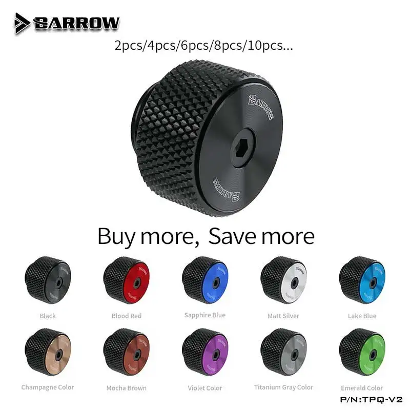 

Barrow water cooler PC multiple color G1/4 brass manual exhaust valve air evacuation black body fittings TPQ-V2