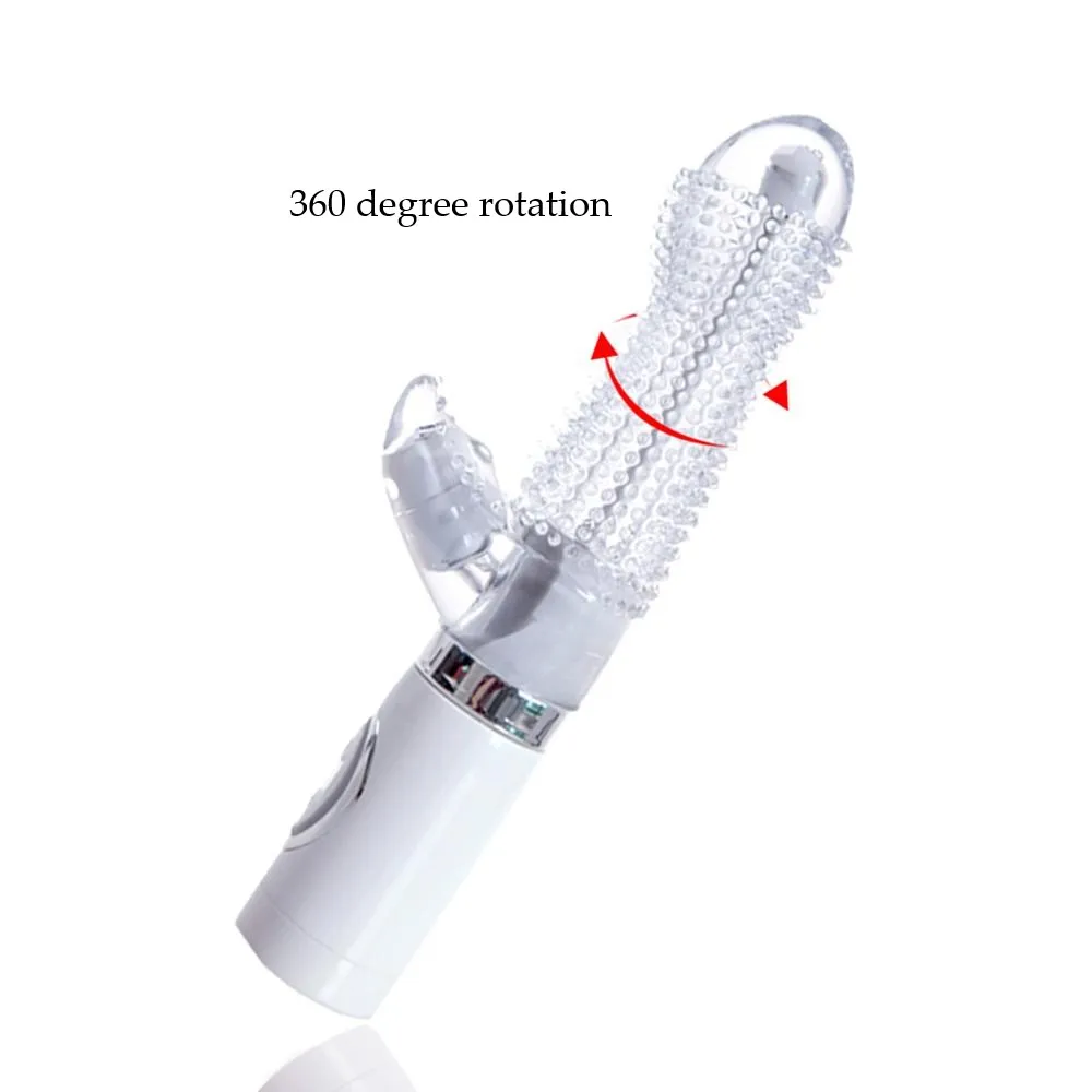 Прозрачный кролик Вращающийся вибратор Телескопический Желе Зерна G место