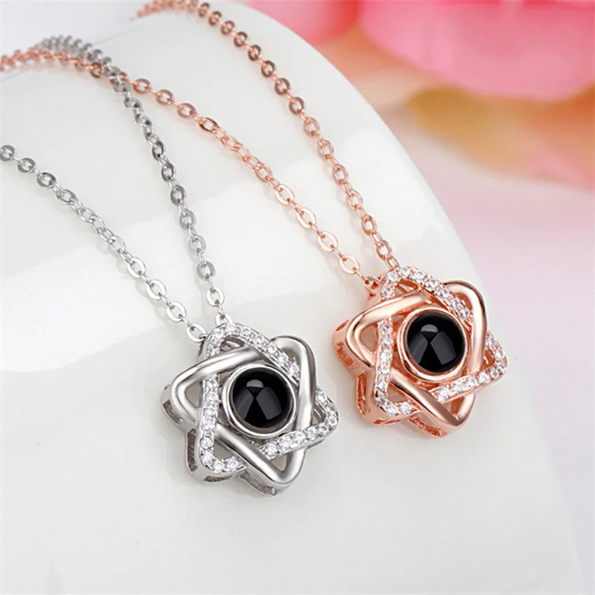 Женская цепочка из нержавеющей стали 100 языков я люблю тебя проекционное