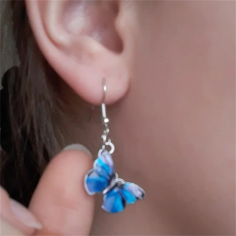 

Висячие серьги в виде цветных бабочек, насекомых, животных, Висячие ювелирные изделия для женщин, девочек, детей, весенние модные подарочные...