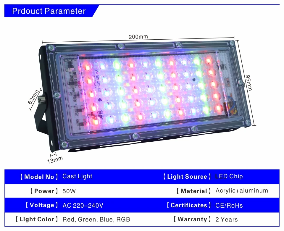 50 Вт светодиодный RGB прожектор светильник лампа AC 220V 230V 240V напольный светильник IP65 Водонепроницаемый отражатель Светодиодный точечный светильник с пультом дистанционного управления Управление