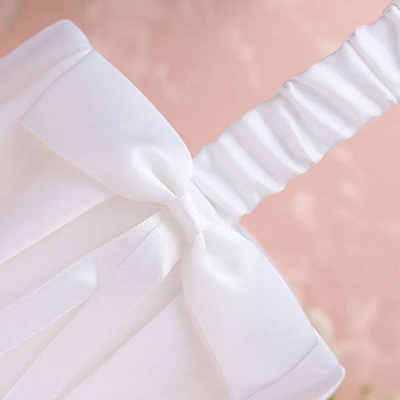 Wedding Ceremony Ring Pillow Flower Basket Romantic Satin Bowknot Storage for Girl Party Supplies | Дом и сад