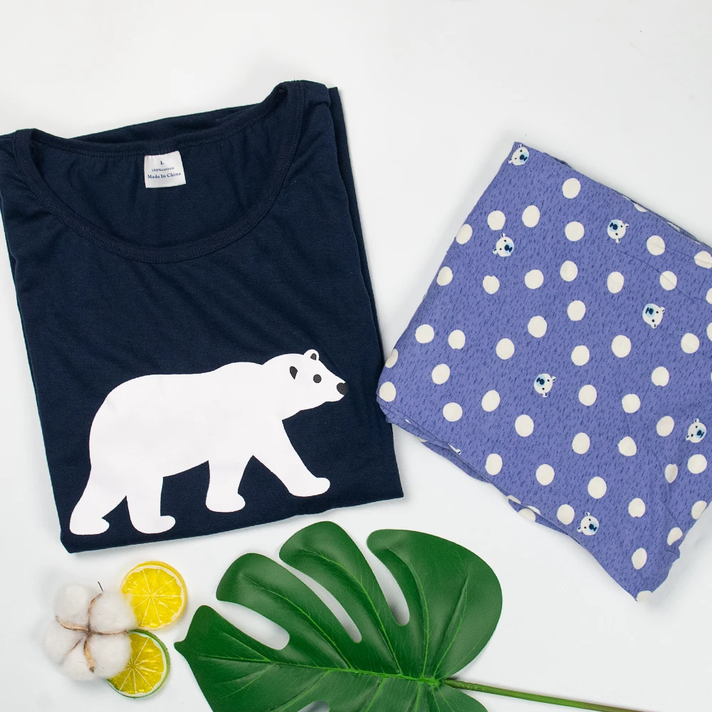 Пижама женская новая пижама хлопок пижамы женские с коротким рукавом хлопковая