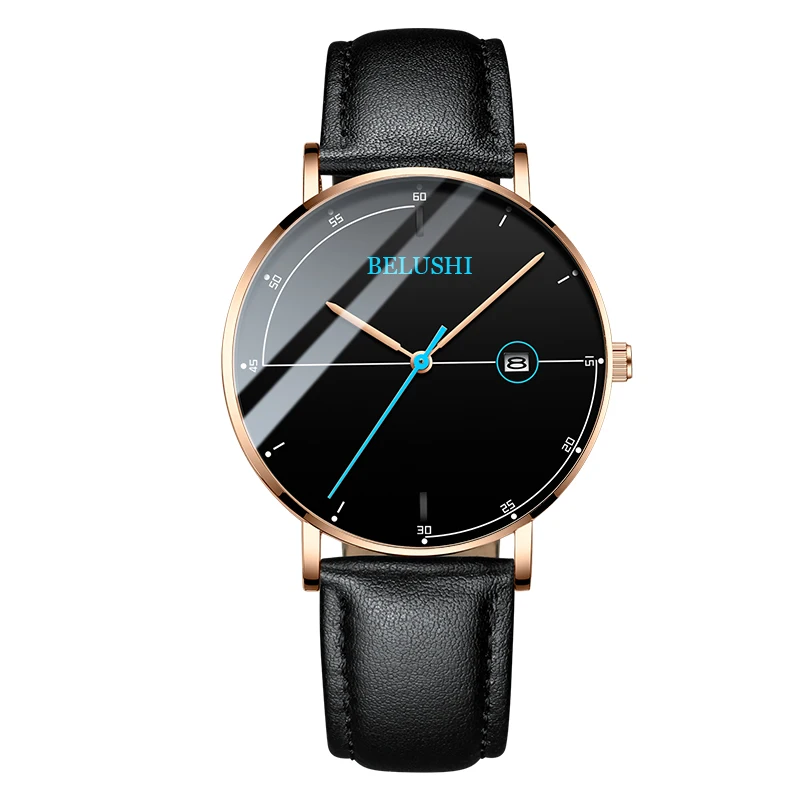 BELUSHI часы для мужчин Relojes Hombre 2020 простые Бизнес Мужские классический кожаный