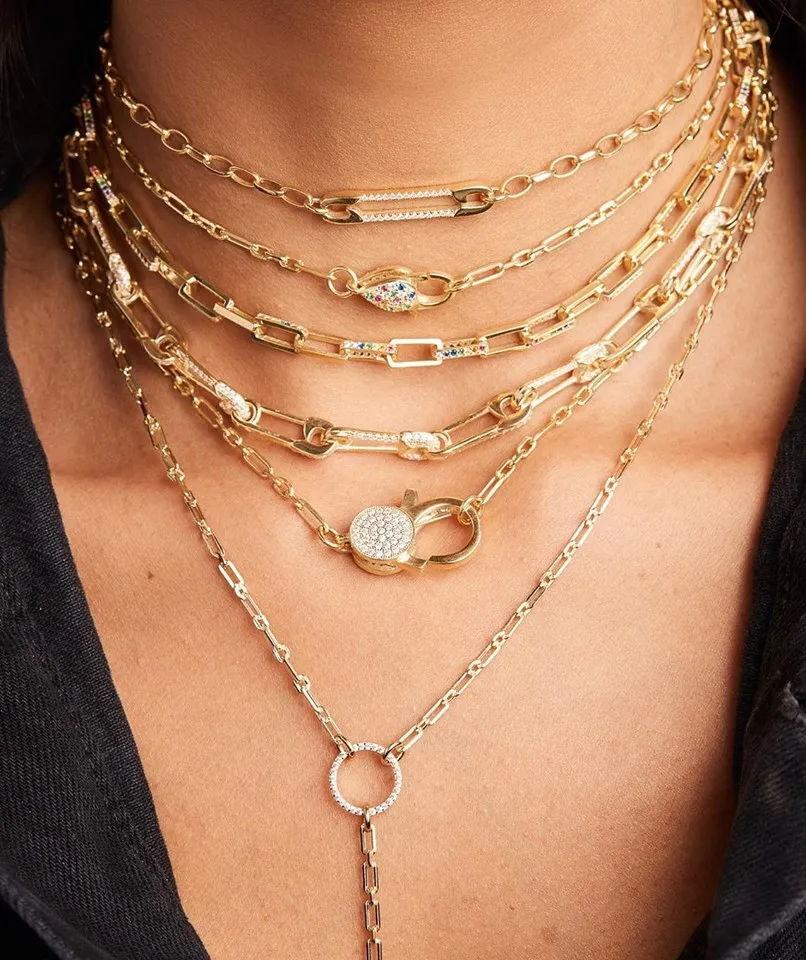 Уникальные винтажные женские ювелирные изделия Золотая микрозакрепка фианиты