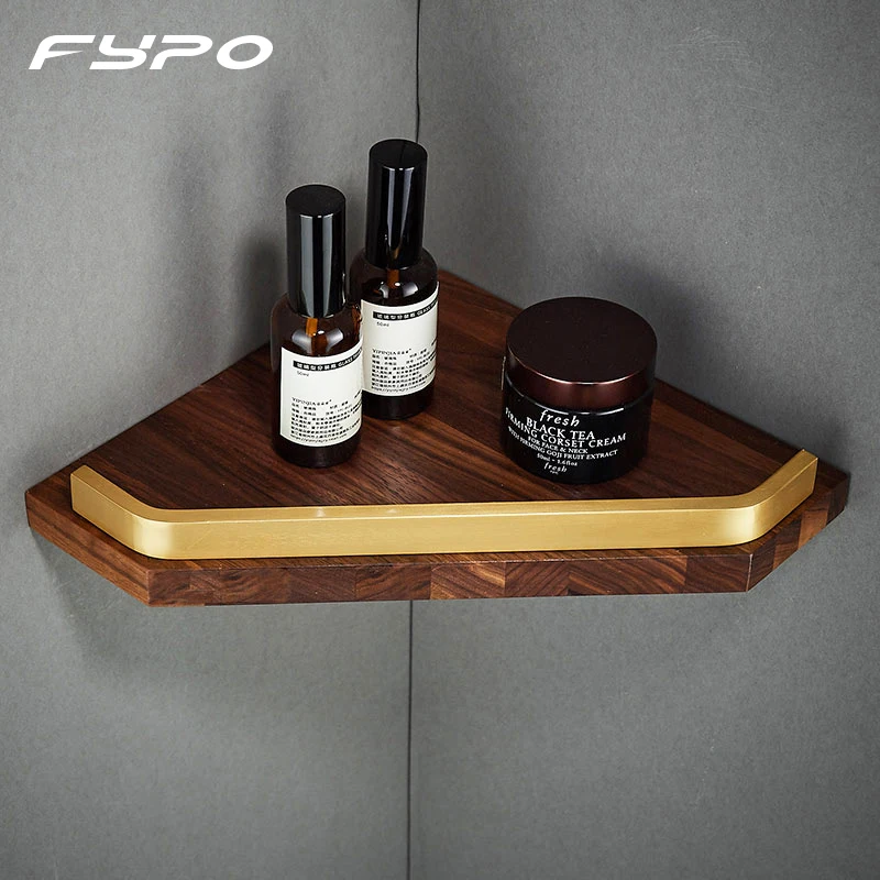 

Fypo Bathroom Shelf Organizer Wood Corner Shelves Shower Storage Rack Wall Holder Shampoo Holder Bathroom Accessories