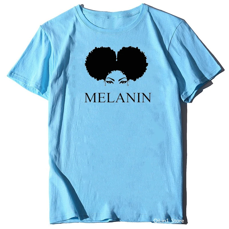

new summer style Melanin Poppin t shirt women clothes 2020 black african girl solid tshirt femme oversize shirt tumblr tops tee