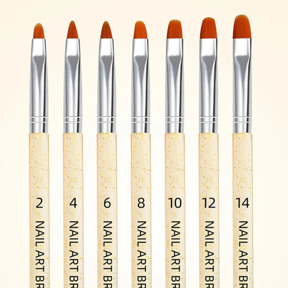 

14Pcs Nail Dotting Brush Nail Art Brush Nail Painting Pen Nail Art Pen Manicure Accessories (Wave Shape Handle, Golden for Each