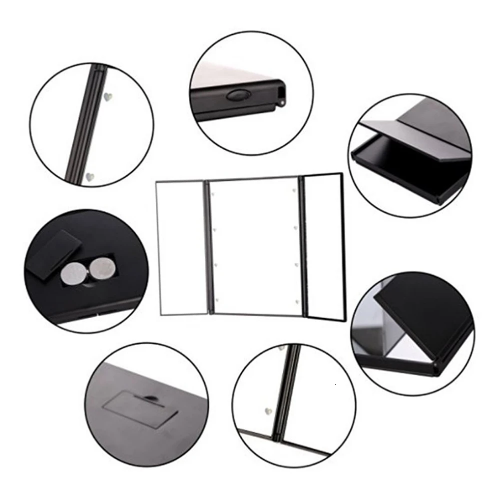 8 Led косметический светильник складываемое зеркало для макияжа в три сложения