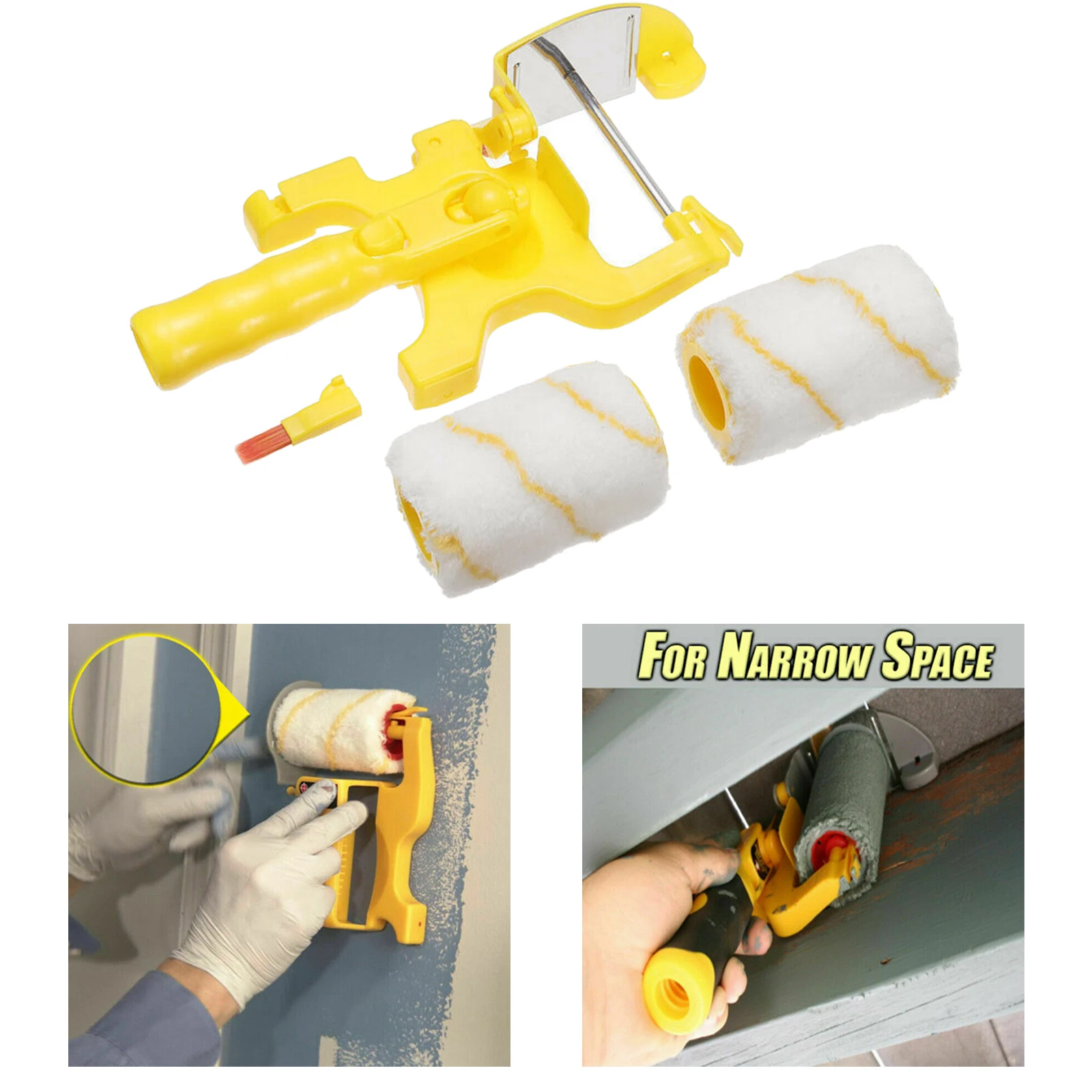

Hand-held Paint Roller Brush Set Tool Office Room Wall Ceilings Door Window