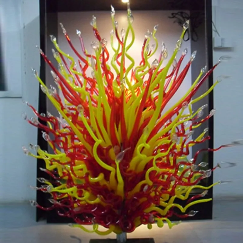 Enlarge Hot Sale Murano Glass Floor Lamp Large Flower Design Glass Art Sculpture Standing Lamp