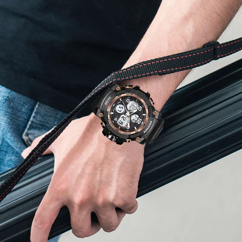 Часы Мужские Аналоговые Кварцевые светодиодные с большим циферблатом