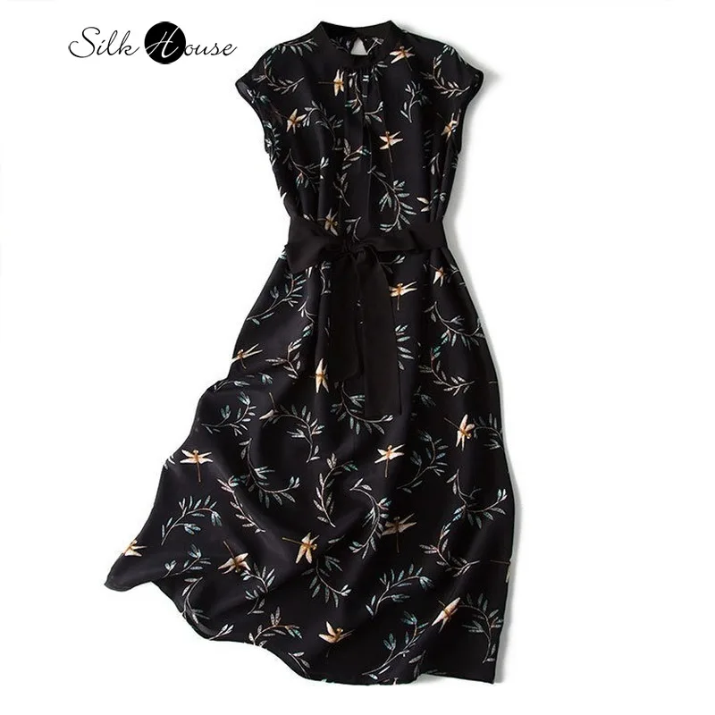 Новинка 2020 летнее платье золотистого цвета маленькое шелковое с