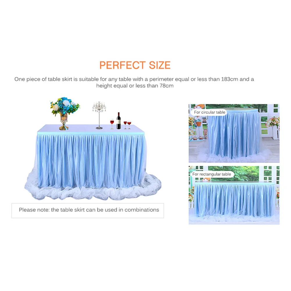 2020 Юбка для стола Тюль Кружево сеточка свадьбы романтический резьбы Лента