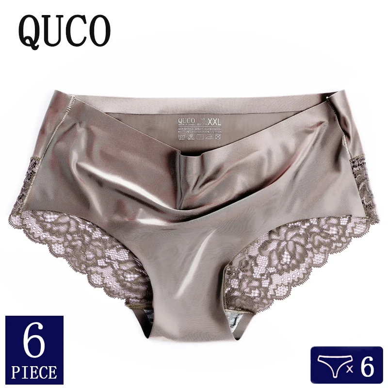 6pcs/lot QUCO Brand Sexy Panties Seamless Cotton Panty Briefs sexy Underwear Elastic Lingerie Female underwear women