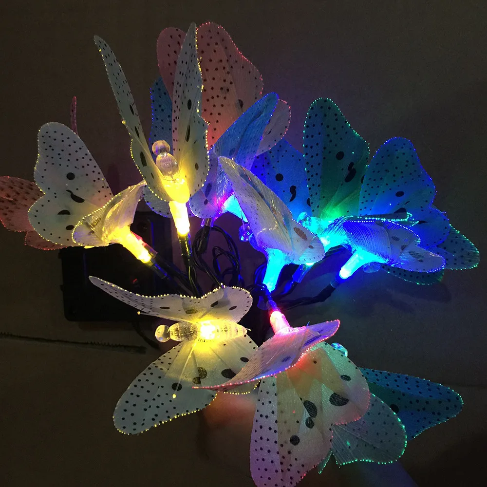 Solar Powered 12LED Butterfly Fairy String Light Lamp Outdoor Wedding Party Garden Home Decoration 3.2 |