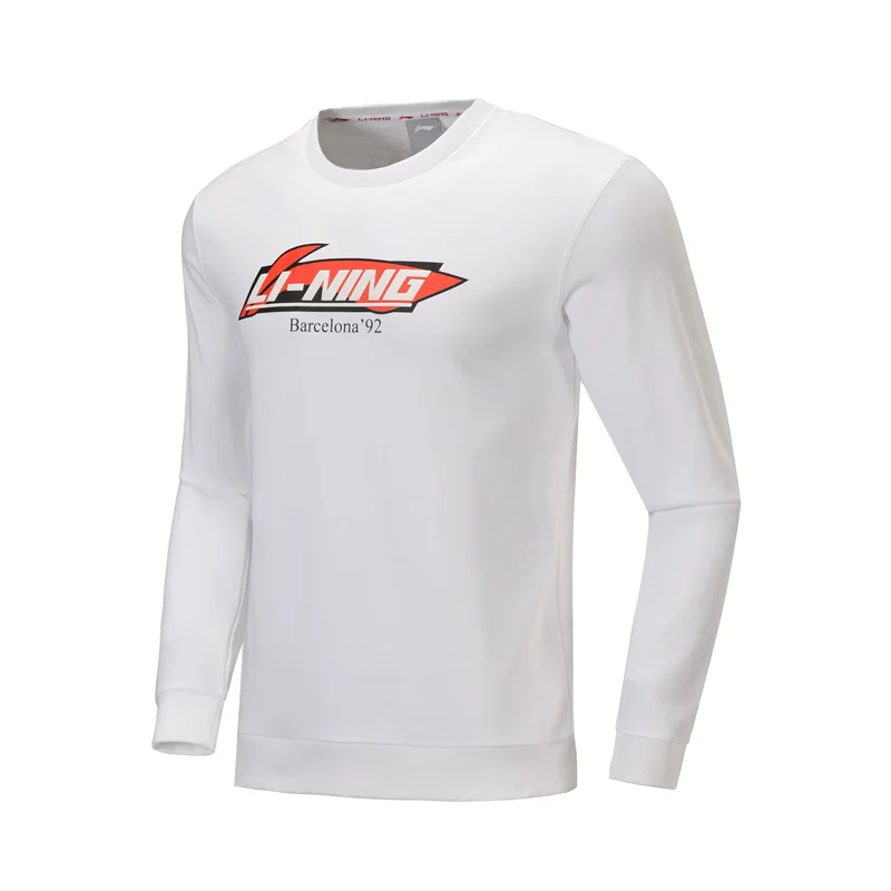 Li-Ning Men The Trend Sports Sweater Printing 100% Cotton Comfort Regular Fit Retro LiNing Sport Hoodie AWDP391 CJAS19 | Спорт и