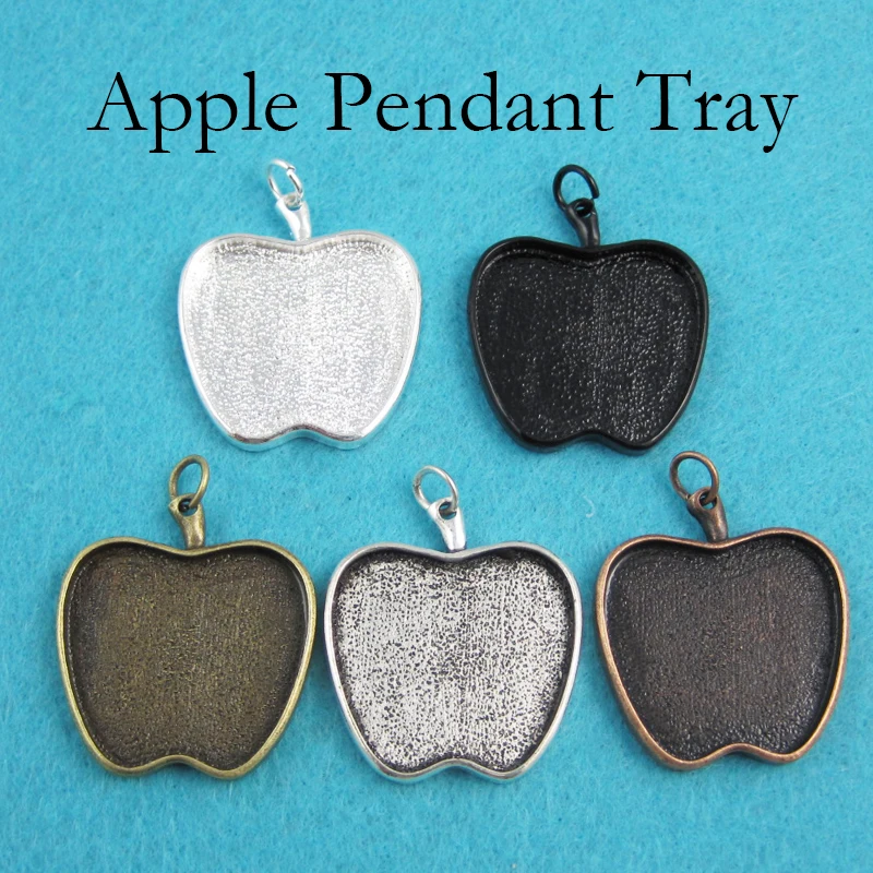 20 шт 25 мм установка кабошона яблока настройка камео пустая рамка подвеска поднос