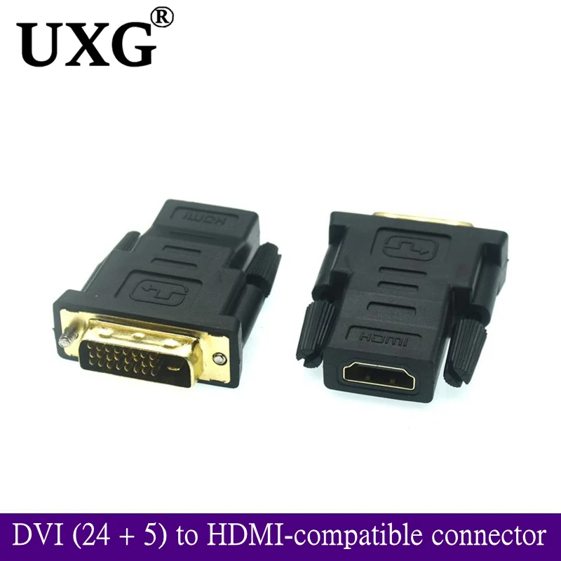 

1PCS DVI To HDTV-compatible Adapter Bi-directional DVI D 24+5 Male Cable Connector HDTV-compatible Converter HDTV Projector
