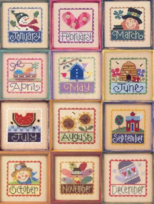 Cartoon 12 month small picture simple children Mini cross stitch set Counted Cross Stitch Kit 1photo choose | Дом и сад