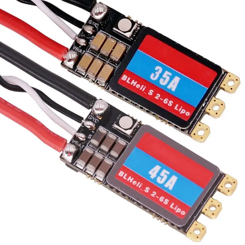 

35A/45A Brushless Motor Electronic Speed Controller BLHeli_S 2-6S LIPO Racing ESC with LED Light for RC Drone Quadcopter