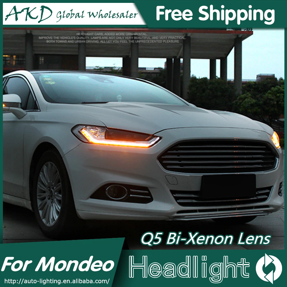 Фары для автомобиля Ford Mondeo Fusion 13-17 DRL дневные ходовые огни Светодиодный Биксеноновая лампа Противотуманные фары, аксессуары для автомобиля