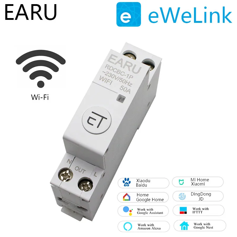 1P din рейка WIFI автоматический выключатель Умный таймер реле дистанционное